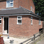 The roof with windows installed